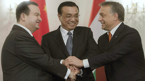 Ivica Dacic， 匈牙利总理Viktor Orbán，中国总理李克强